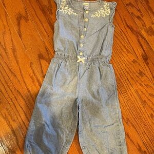 Carter's Blue Romper with Floral Details